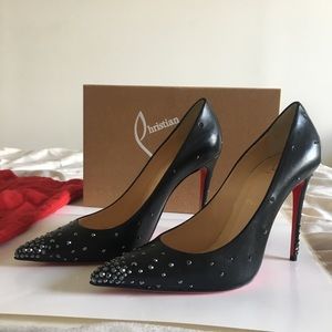 Louboutin degrasstrass 100 kid/strass size 39